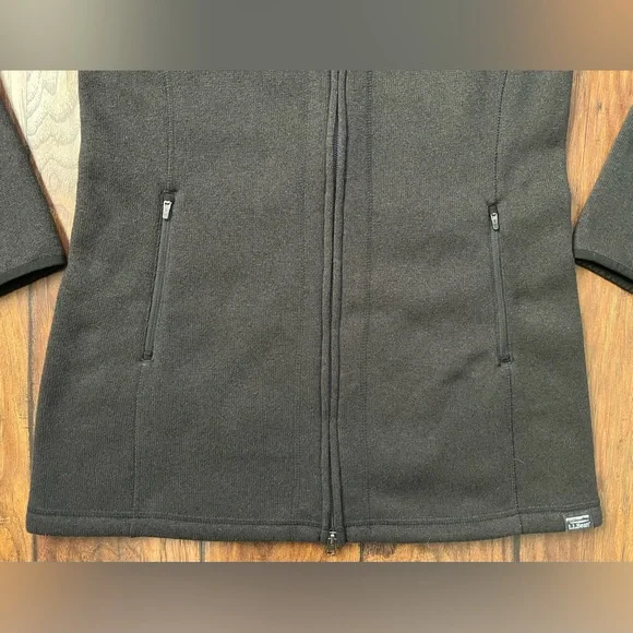 L.L. Bean Women's Small Petite Sweater Fleece Coat Classic Black ItemID 503354 - Picture 5 of 13
